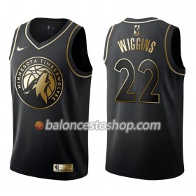 Camiseta Hombre NBA Minnesota Timberwolves Andrew Wiggins 22 Nike Negro Golden Edition Swingman
